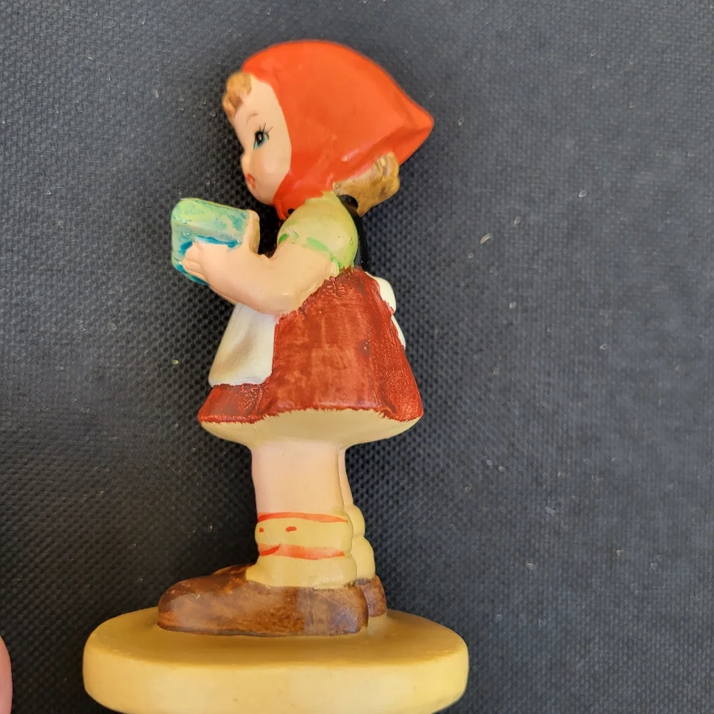 Vintage Girl with Book Figurine ~ Made in Sri Lanka ~ 1960s(?) ~ Charming!
